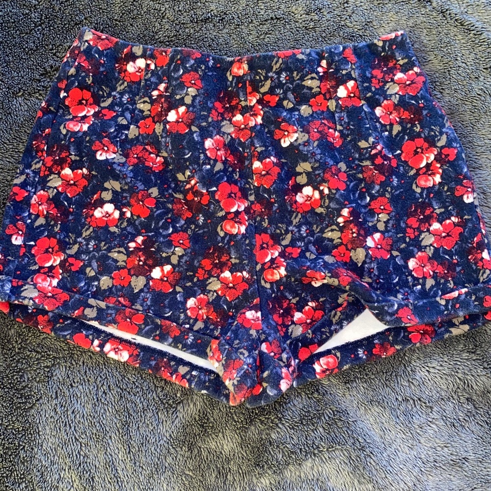 high waisted floral shorts